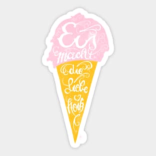 Ice cream makes love hot Sticker
